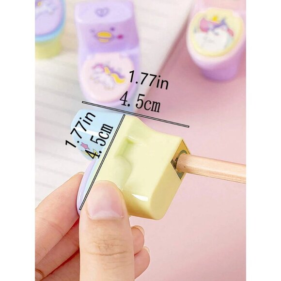 Unicorn Toilet-Shaped Pencil Sharpener With Eraser - Creative Gift For Kids - Picture 3 of 3